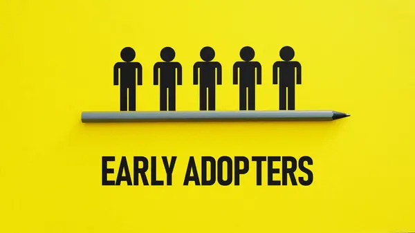 stock image Early Adopters are shown using a text