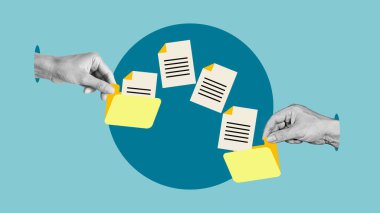 Belge internete yükleniyor. Veri transferi, dizinler ve Yedekleme verileri arasında veri aktarımı. Dizin ve DMS üzerindeki dosya değişimi