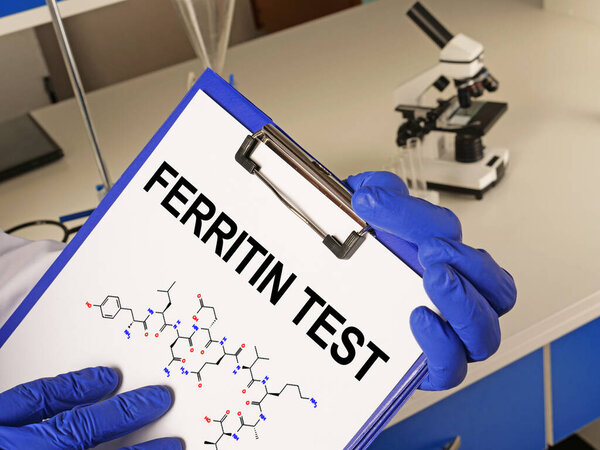 Ferritin test is shown using a text as medical concept