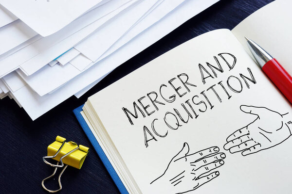 Merger and Acquisition M and A are shown as business concept
