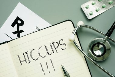 Stop hiccups is shown as medical concept clipart