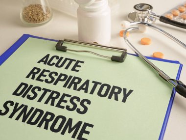 Acute Respiratory Distress Syndrome ARDS is shown using a text clipart