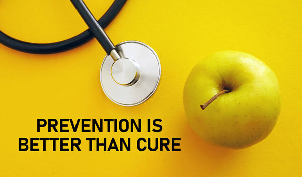 Prevention is better than cure is shown using a text