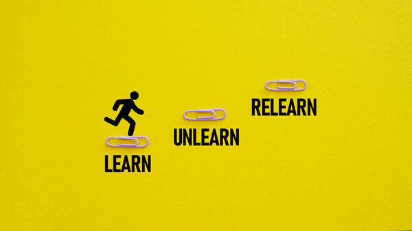 Обучение Unlearn Relearn показано как образовательная концепция