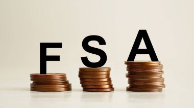 FSA Esnek Harcama Hesabı finansal konsept olarak bir metin kullanılarak gösterilir