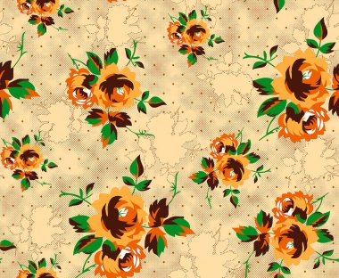 Kusursuz suluboya efekti çiçek deseni, çiçek çizimi. Moda ve Mobilya için kumaş dokusu tasarımı