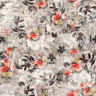Suluboya çiçekli kusursuz desen moda ve mobilya için dijital baskı
