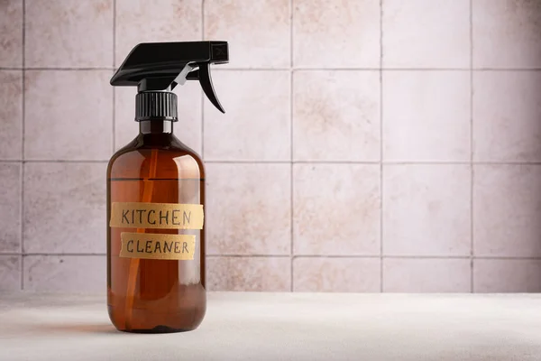 Concetto Ecologico Stile Vita Sostenibile Spray Bottiglia Detergente Cucina Sfondo — Foto Stock