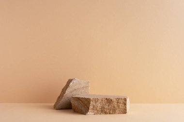 Boş doğal taş ürün görüntüleme arka planı veya boş kozmetik podyum sahnesi. Güzellik ürünleri için arka plan.