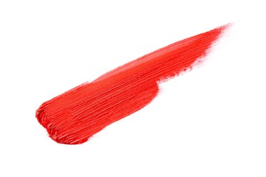 Kırmızı ruj lekesi örneği beyaz arkaplanda izole edildi