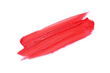 Kırmızı ruj lekesi örneği beyaz arkaplanda izole edildi