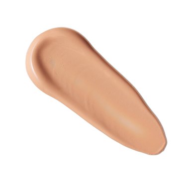 Sıvı temel ya da BB smear beyaz arka planda izole. Cilt rengi, krem kumaş örneği..