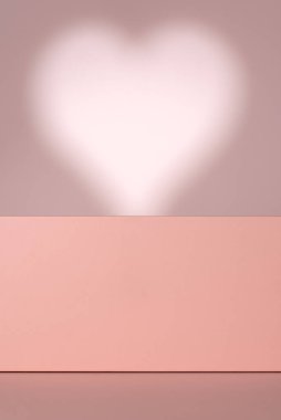 Minimalist product display background with soft heart-shaped lighting, ideal for beauty, cosmetics, and luxury branding. Perfect for advertising, marketing, and high-end product photography. clipart