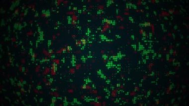 Haritadaki kalpler. Askeri radar. Virüs ateşlemesinin kaotik sıcak noktaları. Yeşil ve kırmızı noktalar.