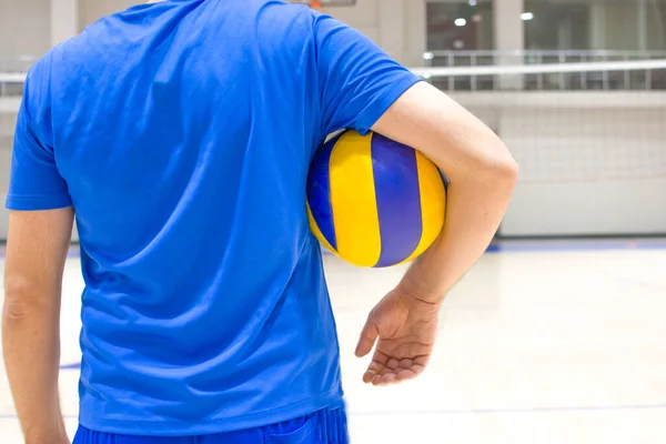 stock image Volleyball in the hands of a volleyball player