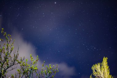 Gece gökyüzü ve parlayan yıldızlar. Yıldızların Yolu