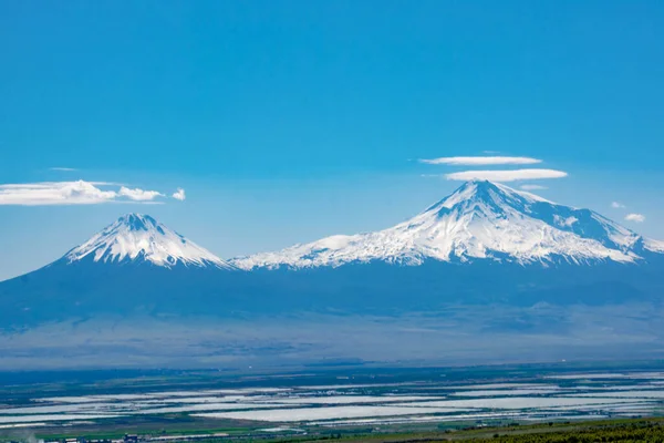 Ein Schneebedeckter Berg Schöner Berg Ararat Blick Von Armenien — Stockfoto