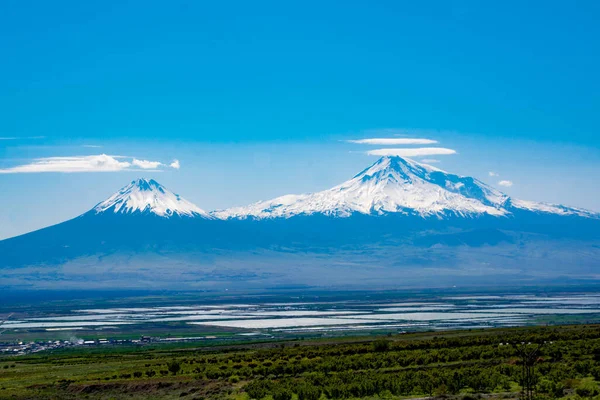 Ein Schneebedeckter Berg Schöner Berg Ararat Blick Von Armenien — Stockfoto