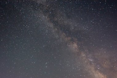 Samanyolu ve karanlık gökyüzündeki yıldızlar