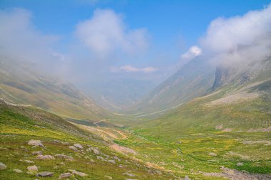 mountain landscape in the caucasus mountains, russia clipart