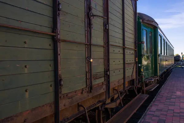 Автентичні Красиво Відреставровані Залізничні Вагони Початку Століття Стокова Картинка