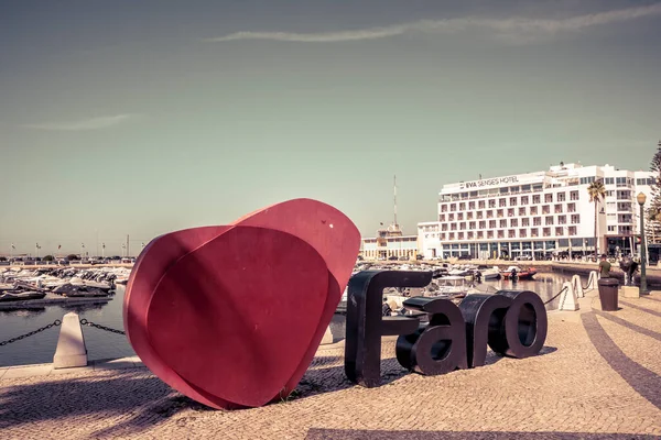 Faro Portugal Septiembre 2022 Vista Sobre Signo Love Faro Eva — Foto de Stock