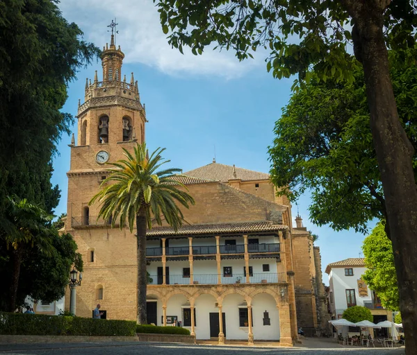 Ronda Hiszpania Kwiecień 2023 Widok Iglesia Santa Maria Mayor Kościół — Zdjęcie stockowe