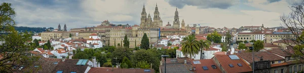 Galiçya Spanya Santiago Compostela Nın Şehir Silueti Üzerine Panorama Manzarası — Stok fotoğraf