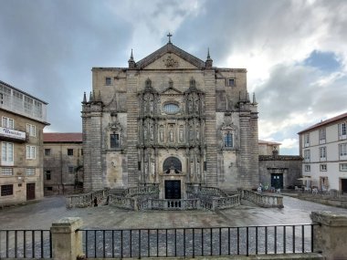 Santiago de Compostela, İspanya, 11 Eylül: San Martino Pinario kilisesi ve Santiago de Compostela meydanı, İspanya