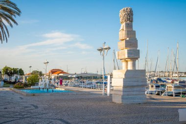 Vila Real de Santo Antonio, Portugal, April 12th 2024: View at Estatua de Marques de Pombal in the marina area of Vila Real de Santo Antonio in Portugal clipart