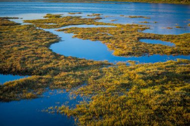 Portekiz, Algarve 'de Faro yakınlarındaki Ria Formosa bataklığına bakın.