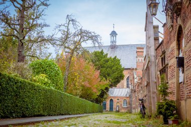 Antwerp, Belgium, October 20th 2024: View on the old beguinage of Antwerp, Belgium clipart