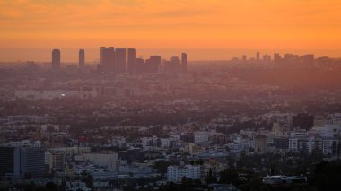 A panoramic view of downtown Los Angeles from Griffith Park, Los Angeles, USA
