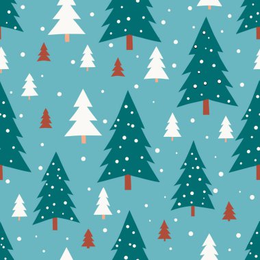 Minimalist Noel ağacı komik vektörsüz desenli yüzey tasarımı