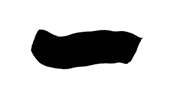 Hermoso Pincel Frotis Negro Para Pintar Aislado Sobre Fondo Blanco — Foto de Stock
