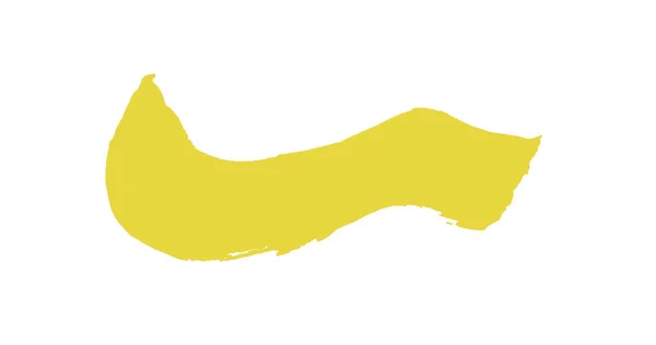 Красива Жовта Мазка Фарбування Ізольована Білому Тлі Художнього Дизайну — стокове фото