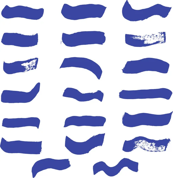 Красивий Набір Пензлів Малювання Синьою Акварельною Лінією Штрихом Мазками — стокове фото