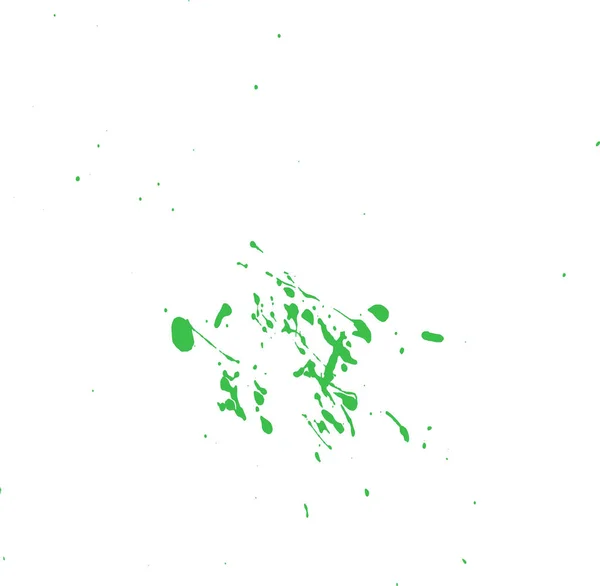 Abstrakta Penslar För Konstmålning Grönt Stänk Med Droppar — Stockfoto