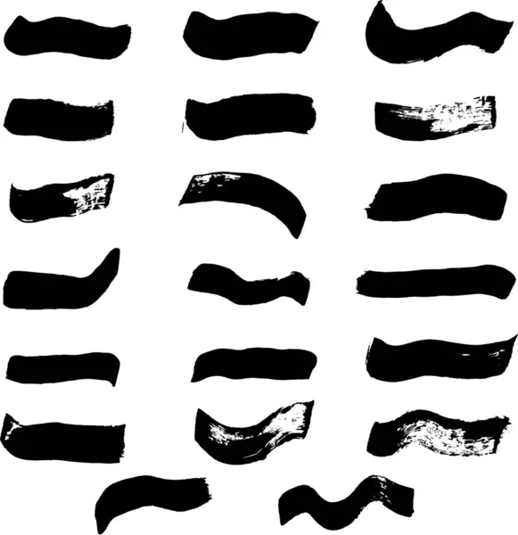 Όμορφο Vector Brush Set Για Ζωγραφική Μαύρη Υδατογραφία Γραμμή Εγκεφαλικό — Φωτογραφία Αρχείου