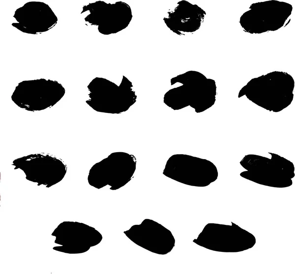美術絵画のためのベクトルセットブラシ 黒のスミア ライン ストロークブラシ — ストック写真