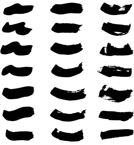 Vector Βούρτσες Για Ζωγραφική Τέχνη Μαύρο Splash Γραμμή Επίχρισμα Και — Φωτογραφία Αρχείου