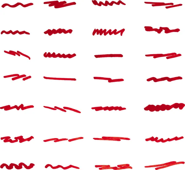 Conjunto Abstracto Vectores Líneas Marcadores Frotis Para Diseño Arte — Foto de Stock