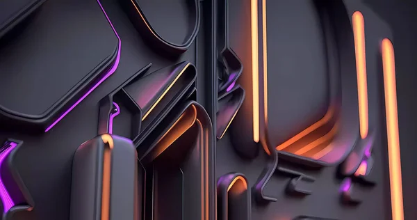 Abstract futuristic technology wallpaper. Beautiful graphite elements with neon lighting