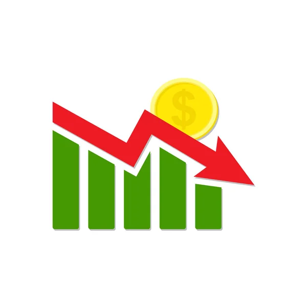 Análise Dados Financeiros Redução Custos Declínio Gráfico Análise Dados Para — Vetor de Stock