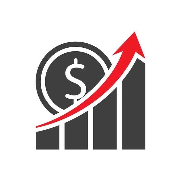 Economic Growth Arrow Symbol Currency Increase — Stock Vector