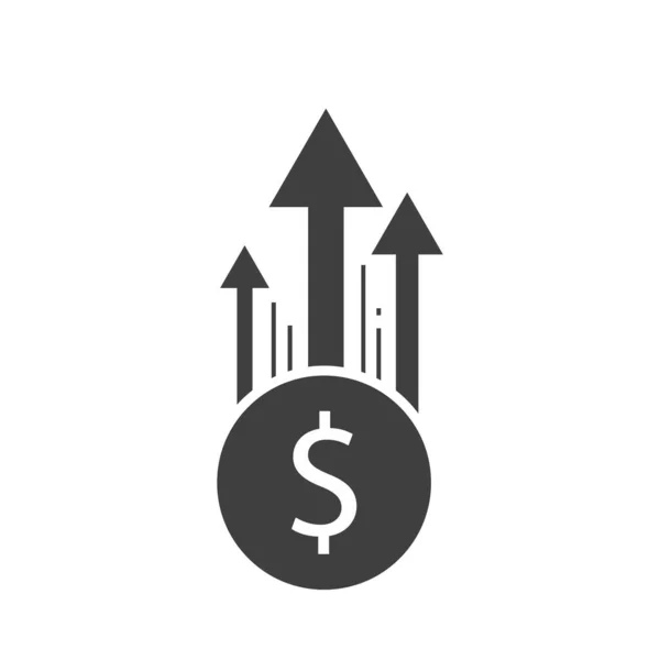 Croissance Monétaire Concept Croissance Économique Symbole Pièce Monnaie Signe Dollar — Image vectorielle