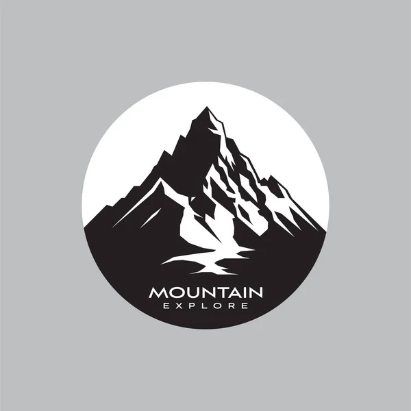 Логотип Силует Гірської Емблеми Ізольований Білий Фон Стокова Ілюстрація
