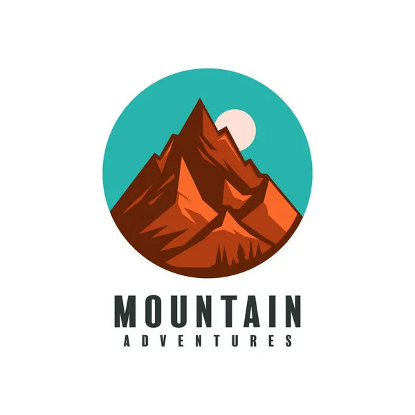 Emblème Montagne Logo Conception Isolé Fond Blanc Illustration Vectorielle — Image vectorielle