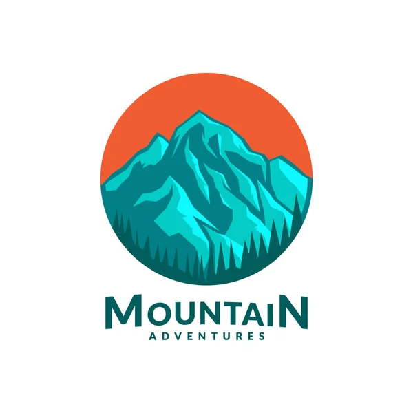 Diseño Del Logotipo Emblema Montaña Aislado Fondo Blanco Ilustración Vectorial — Archivo Imágenes Vectoriales
