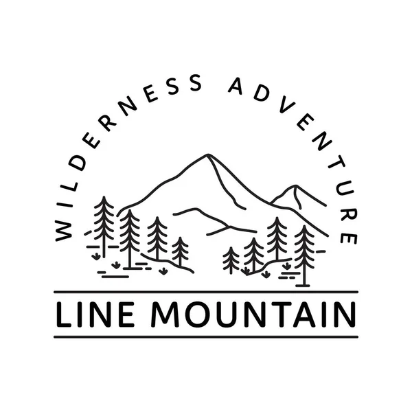 Berg Logo Einfach Linie Kunst Stil Kreativ Hügel Vektor Illustration — Stockvektor